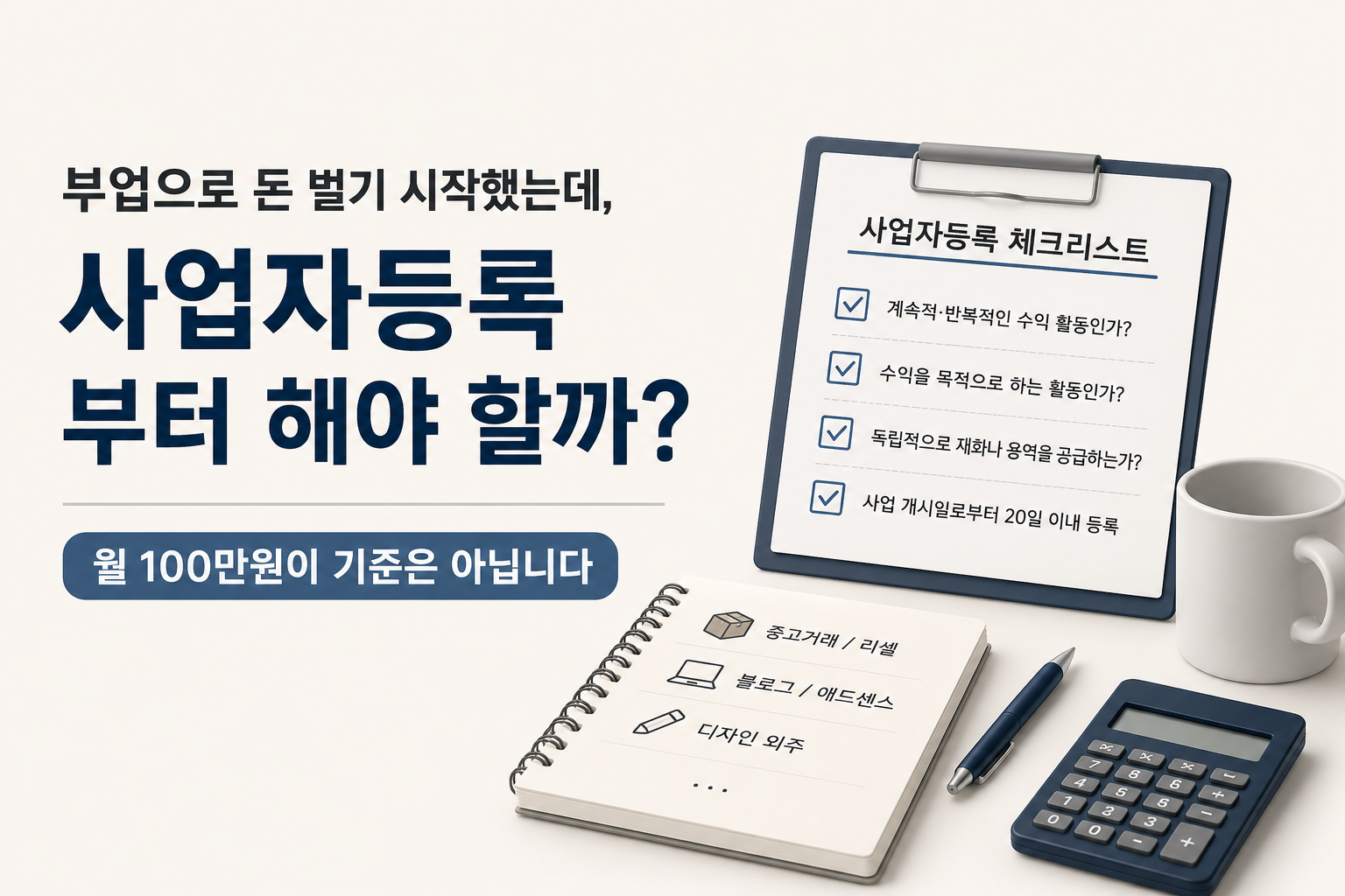 부업으로 돈 벌기 시작했는데 사업자등록부터 해야 할까?