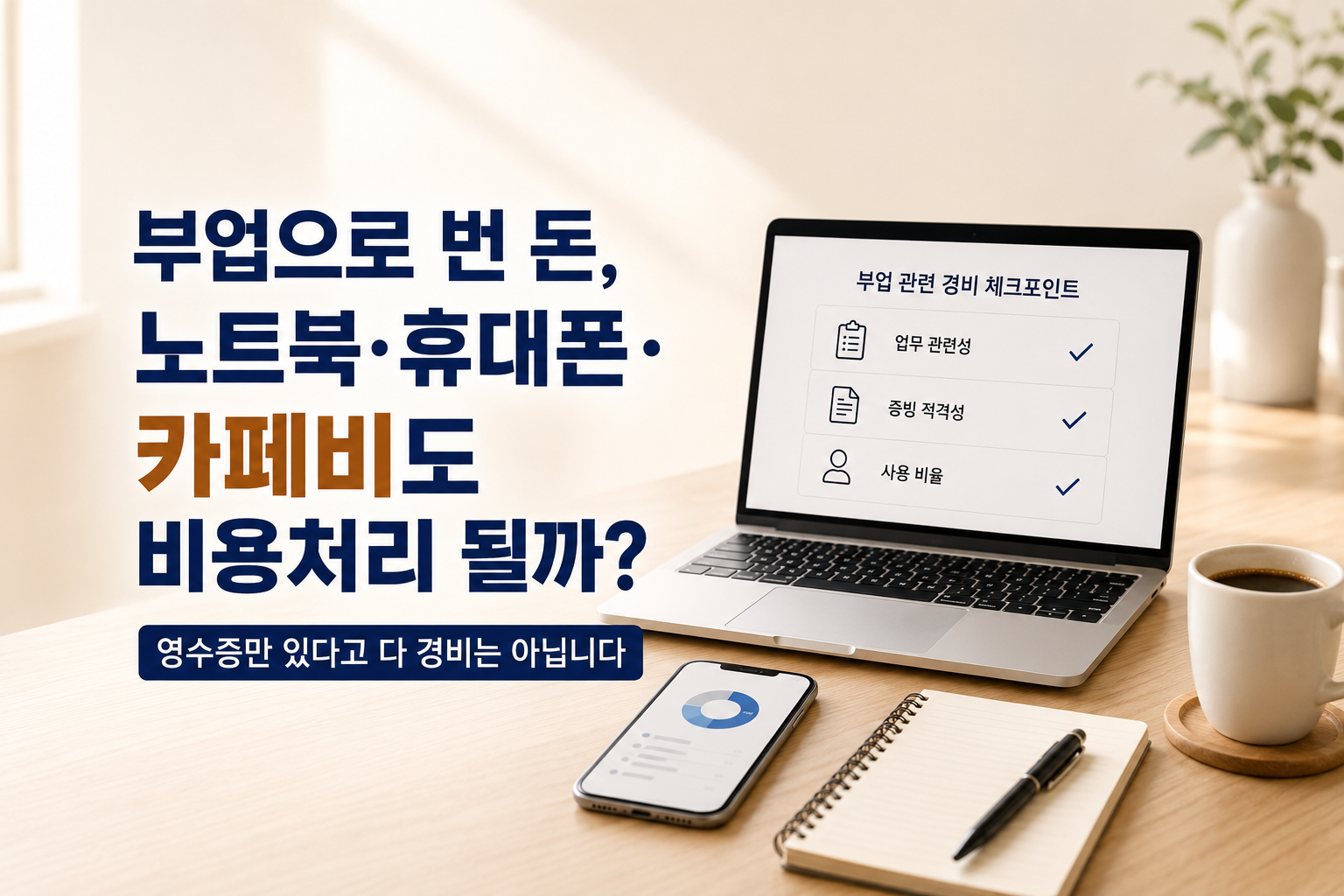 부업으로 번 돈, 노트북·휴대폰·카페비도 비용처리 될까?