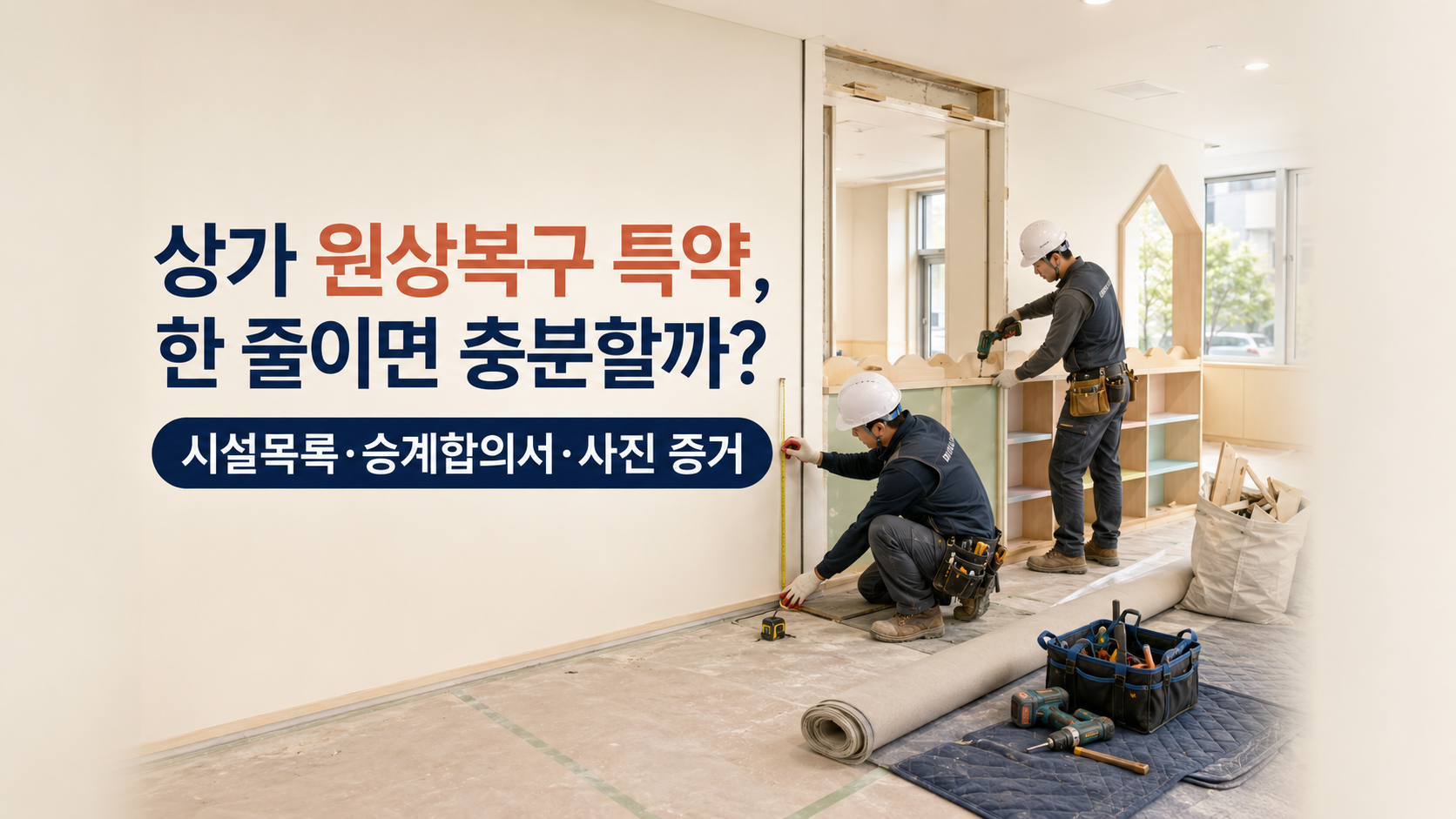 상가 원상복구 특약, 어떻게 써야 분쟁이 없을까?
