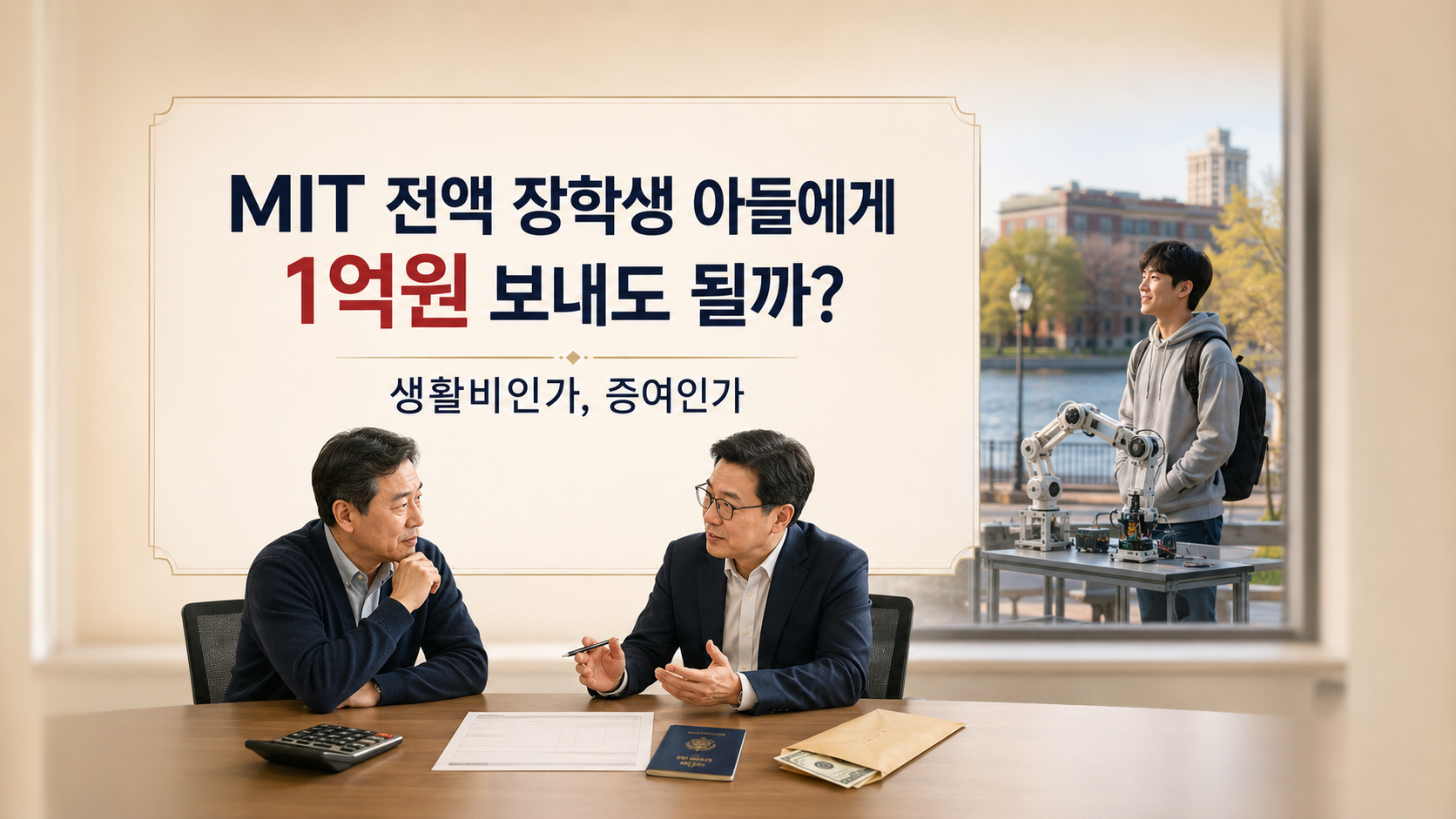 MIT 전액 장학생 아들에게 1억원을 보내면 증여세가 나올까?