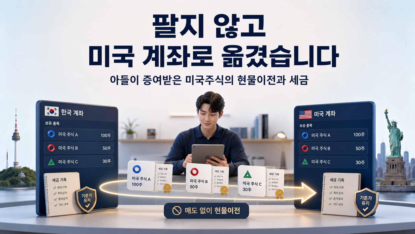 미국 주식, 팔지 않고 미국 계좌로 옮겼습니다